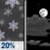 Monday Night: Isolated Snow Showers then Partly Cloudy